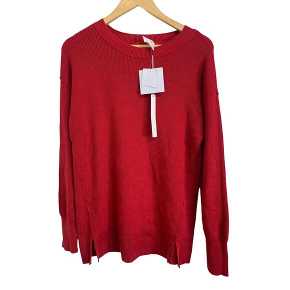 Copied - Caslon Crew Neck Rib Tunic Sweater in Red Chili Size Small NEW - Picture 2 of 7